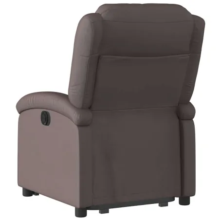 Fauteuil inclinable marron foncé cuir véritable
