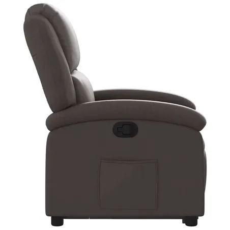 Fauteuil inclinable marron foncé cuir véritable