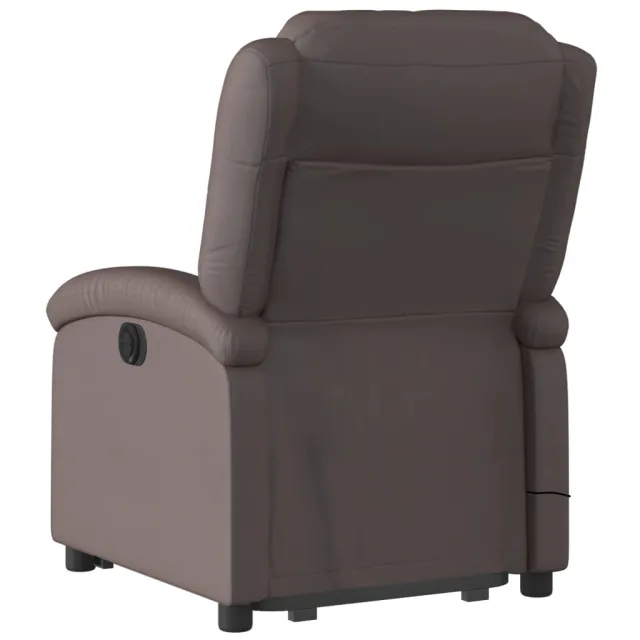 Fauteuil inclinable de massage marron foncé cuir véritable