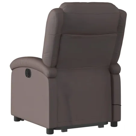 Fauteuil inclinable de massage marron foncé cuir véritable
