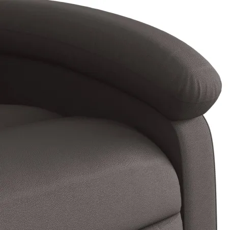 Fauteuil inclinable de massage marron foncé cuir véritable