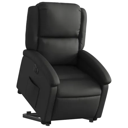 Fauteuil inclinable électrique noir cuir véritable
