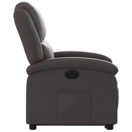 Fauteuil inclinable électrique marron foncé cuir véritable