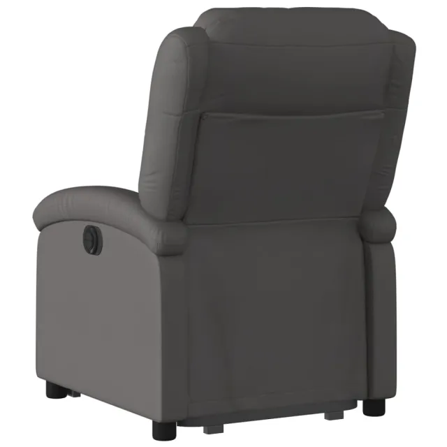 Fauteuil inclinable électrique gris cuir véritable