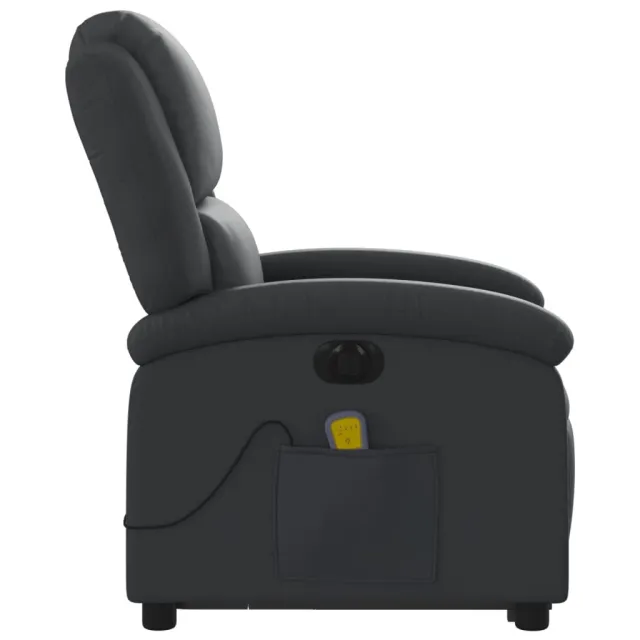 Fauteuil inclinable de massage électrique noir cuir véritable