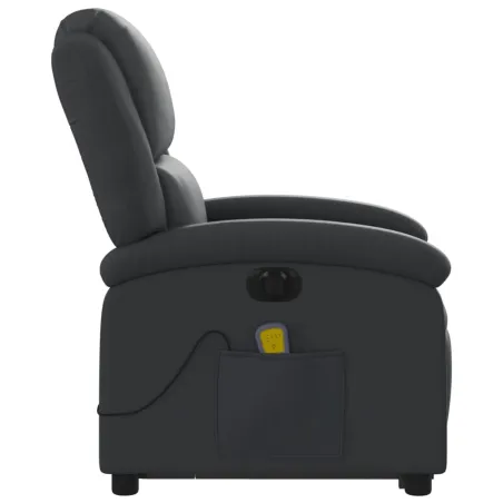 Fauteuil inclinable de massage électrique noir cuir véritable