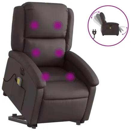 Fauteuil inclinable de massage électrique marron foncé 2