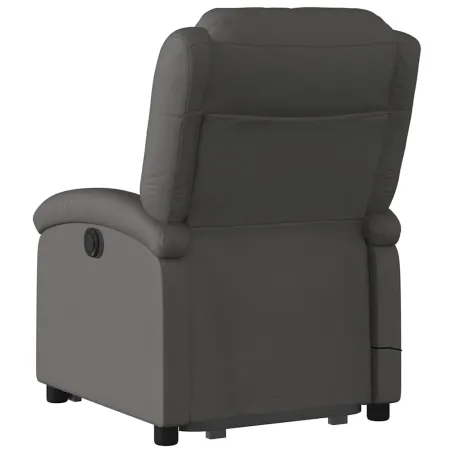 Fauteuil inclinable de massage électrique gris cuir véritable