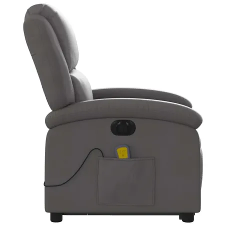 Fauteuil inclinable de massage électrique gris cuir véritable