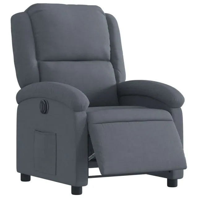 Fauteuil inclinable électrique Gris foncé Velours