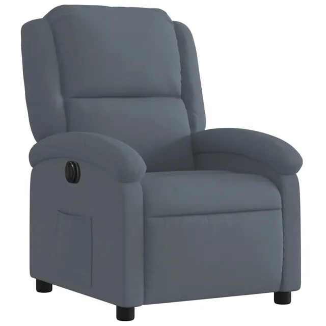 Fauteuil inclinable électrique Gris foncé Velours