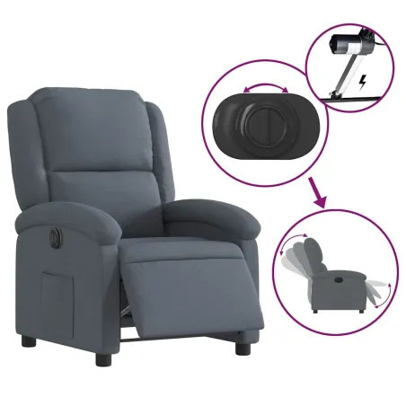 Fauteuil inclinable électrique Gris foncé Velours
