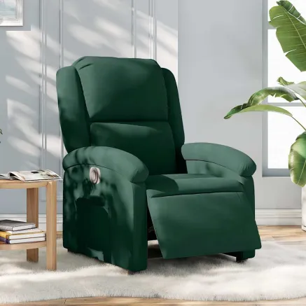 Fauteuil inclinable électrique vert foncé velours