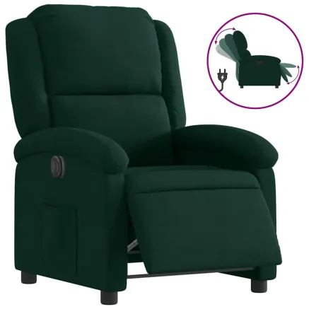 Fauteuil inclinable électrique vert foncé velours 2