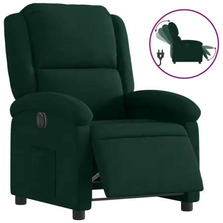 Fauteuil inclinable électrique vert foncé velours