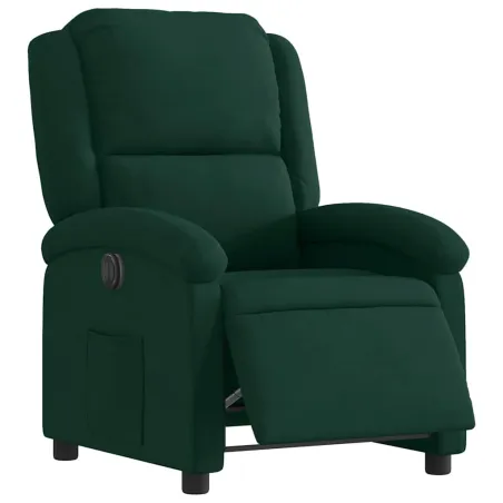 Fauteuil inclinable électrique vert foncé velours