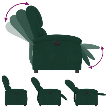 Fauteuil inclinable électrique vert foncé velours