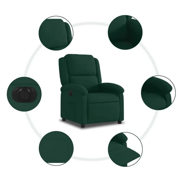 Fauteuil inclinable électrique vert foncé velours