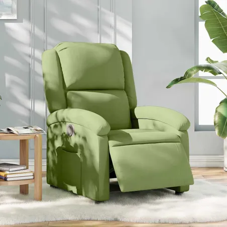 Fauteuil inclinable électrique vert clair velours