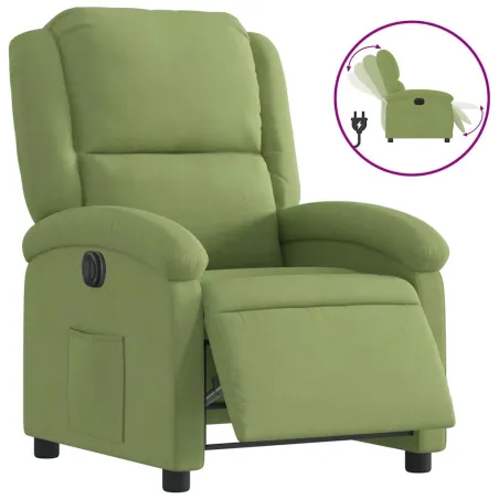 Fauteuil inclinable électrique vert clair velours