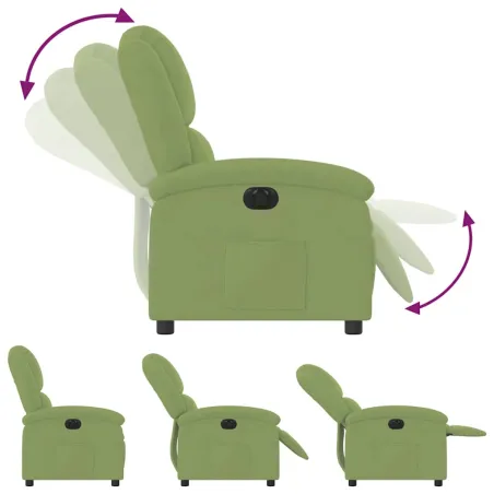 Fauteuil inclinable électrique vert clair velours