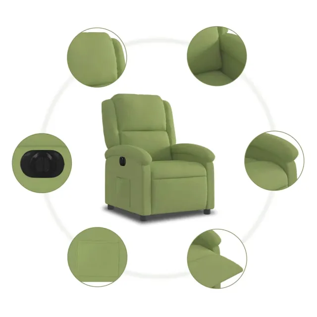 Fauteuil inclinable électrique vert clair velours