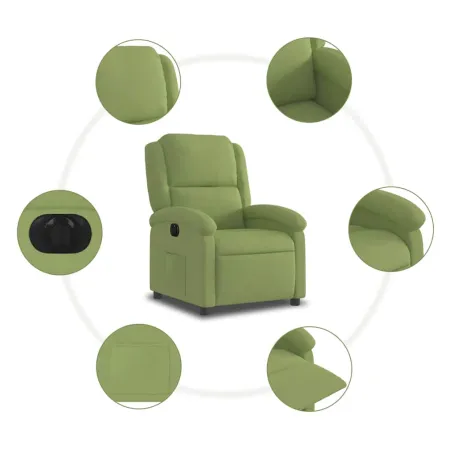 Fauteuil inclinable électrique vert clair velours