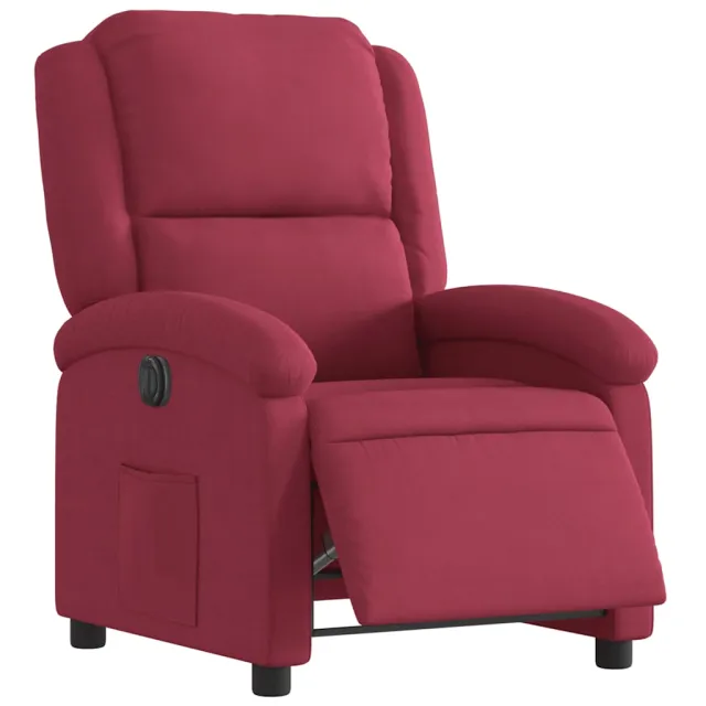 Fauteuil inclinable électrique rouge bordeaux velours