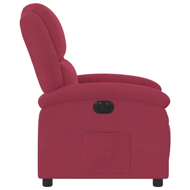 Fauteuil inclinable électrique rouge bordeaux velours