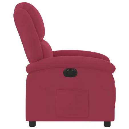 Fauteuil inclinable électrique rouge bordeaux velours