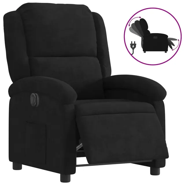 Fauteuil inclinable électrique noir velours