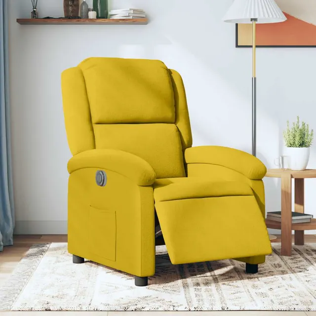 Fauteuil inclinable électrique jaune velours