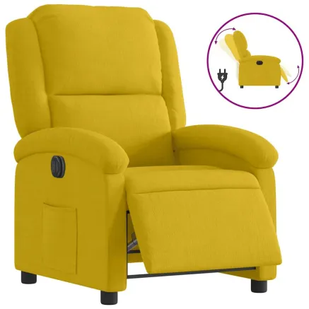Fauteuil inclinable électrique jaune velours 2