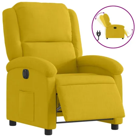Fauteuil inclinable électrique jaune velours