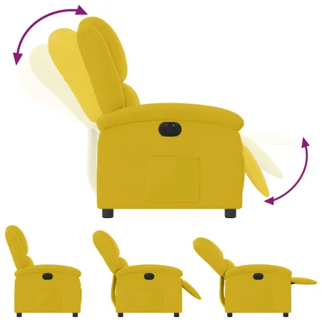 Fauteuil inclinable électrique jaune velours