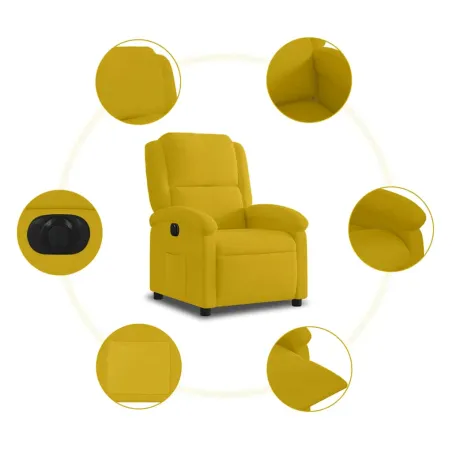 Fauteuil inclinable électrique jaune velours