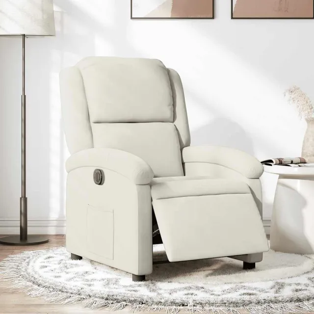 Fauteuil inclinable électrique Crème Velours