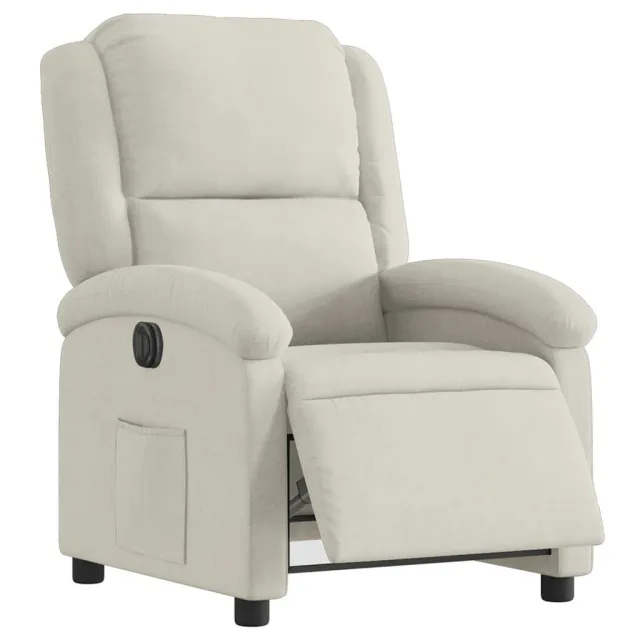 Fauteuil inclinable électrique Crème Velours