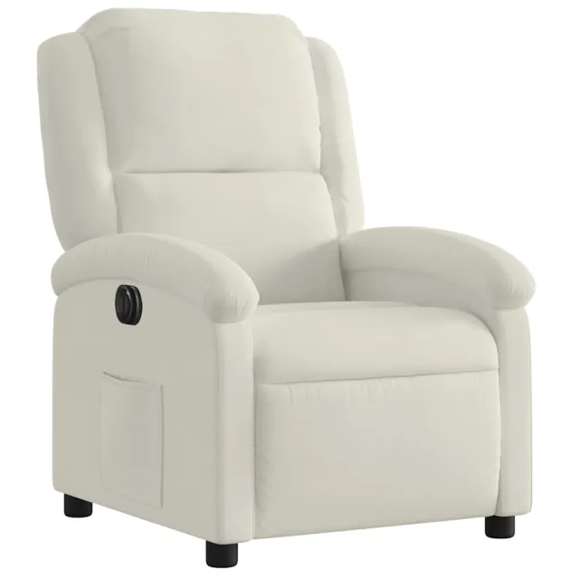 Fauteuil inclinable électrique Crème Velours