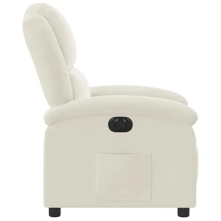 Fauteuil inclinable électrique Crème Velours
