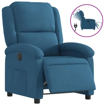 Fauteuil inclinable électrique bleu velours 2