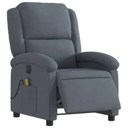 Fauteuil inclinable de massage électrique gris foncé velours