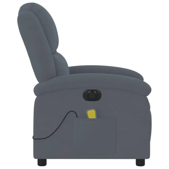 Fauteuil inclinable de massage électrique gris foncé velours