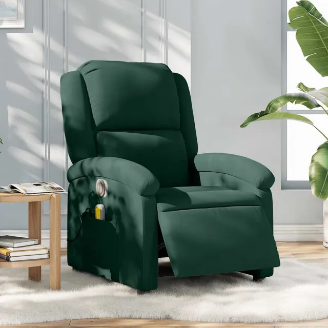 Fauteuil inclinable de massage électrique vert foncé velours