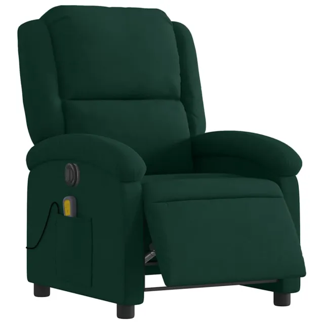 Fauteuil inclinable de massage électrique vert foncé velours