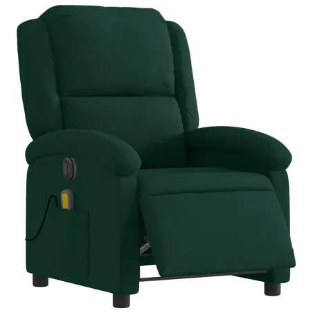 Fauteuil inclinable de massage électrique vert foncé velours
