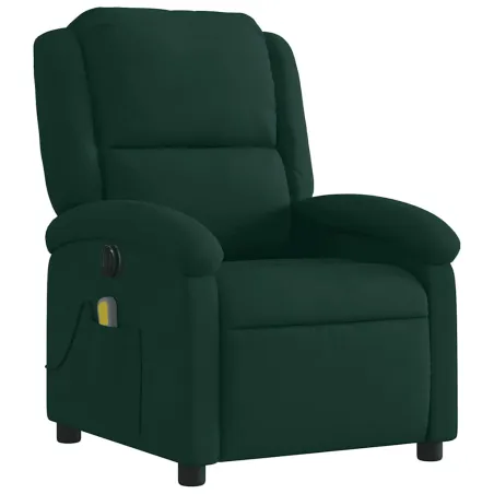 Fauteuil inclinable de massage électrique vert foncé velours
