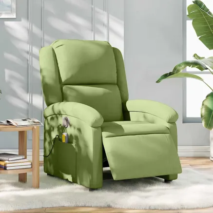 Fauteuil inclinable de massage électrique vert clair velours