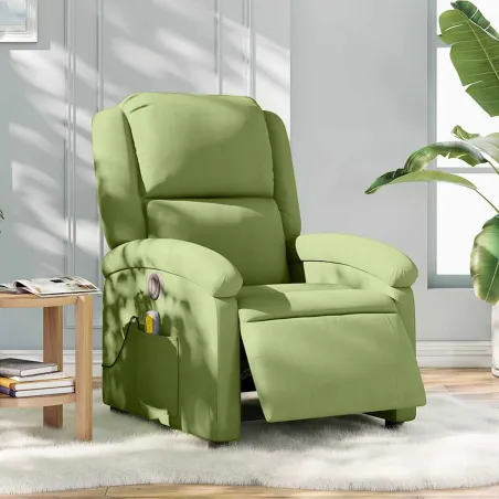 Fauteuil inclinable de massage électrique vert clair velours