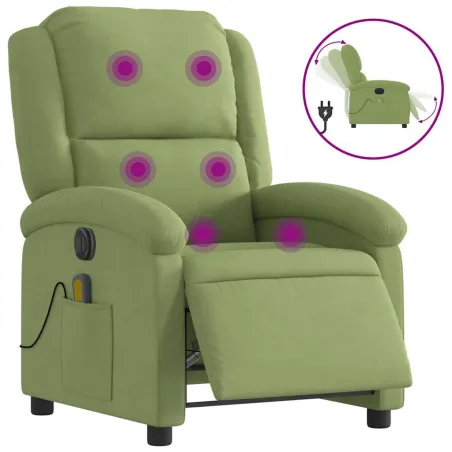 Fauteuil inclinable de massage électrique vert clair velours